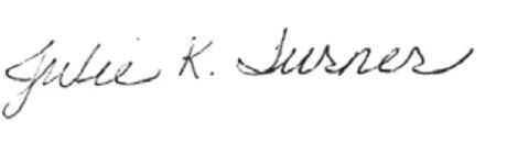 Julie Turner signature